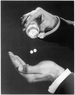 postcard - drugs - pills (b&w)